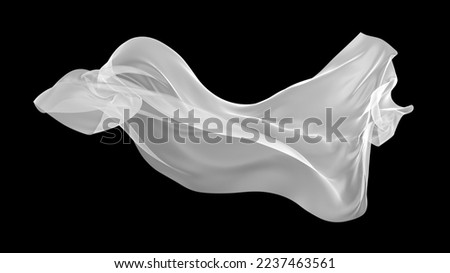 White fabric textile on wind. cloth fluttering. 3d rendering