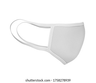 White Face Mask Mockup side view, Blank dust mask 3d rendering isolated on white background