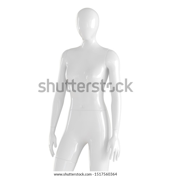 白い背景に白い女性マネキンの接写 3dレンダリング のイラスト素材