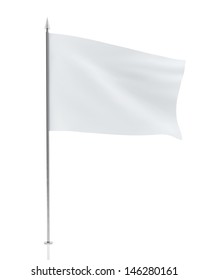 White Flag Isolated On White Background