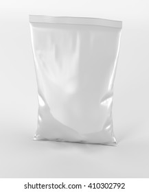 White Foil Bag 3d Illustration