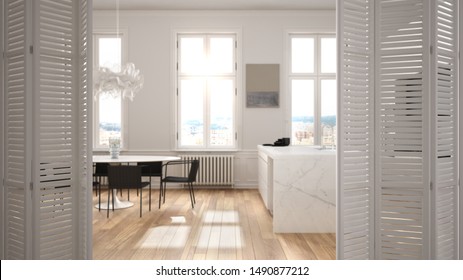 Modern Kitchen With Sliding Doors Images Stock Photos