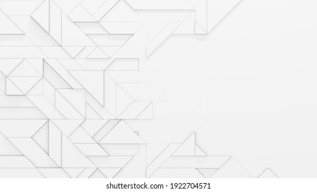 White Futuristic Background With Copy Space (3D Illustration)