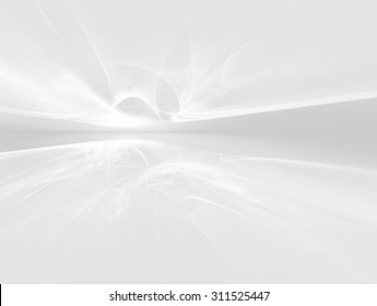 White Futuristic Background Fractal Horizon