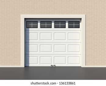 White Garage Small Door With Windows