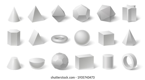 houten Opsplitsen supermarkt Basis collectie 3D-geometrische vormen met namen.: stockvector  (rechtenvrij) 1186153036