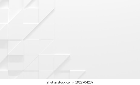weißer geometrischer Hintergrund mit Kopienraum (3D-Illustration)