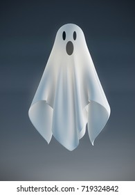 White Ghost For Halloween 3D Render