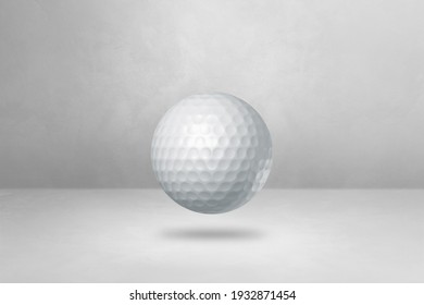 White golf ball isolated on a blank studio background. 3D illustration