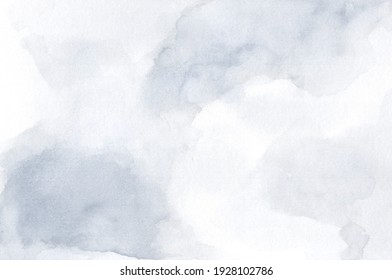 White Gray Background With Soft Watercolor Texture.