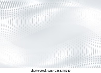 White Gray Halftone Background. Blurred Pattern Dots. Abstract Creative Graphic.