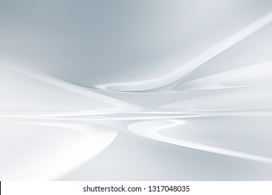 White Gray Perspective Flow Waves Background. Blurred Pattern Lines. Abstract Creative Graphic. Decorative Business Style.