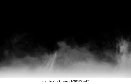 White gray smoke Isolated black color dark horror background  Use for concept design Halloween Spooky night 