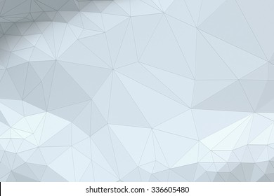 White grayish abstract polygonal surface - horizontal background