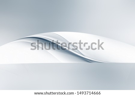 White and grey perspective flow waves background. Fantasy futuristic sci-fi design. Abstract creative graphic for web. Modern business style.