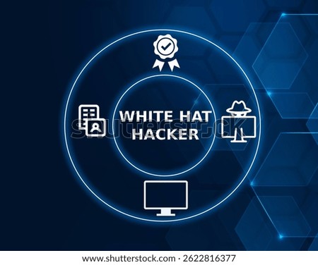 white hat hacker tech concept.A cybersecurity expert who uses ethical hacking techniques to identify and fix security vulnerabilities.