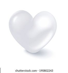 White Heart On A White Background - A Pure Heart Concept