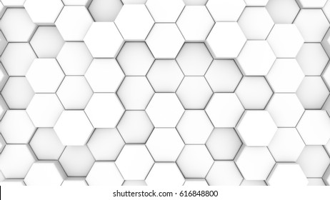 White Hexagon Pattern 3d Render Stock Illustration 616848800 | Shutterstock