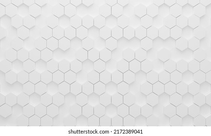 White Hexagon Texture Background.3d Rendering.