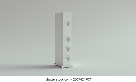 White Home Music Speaker Expensive Luxury Vintage Design Technology Equipment 3d Illustration Render