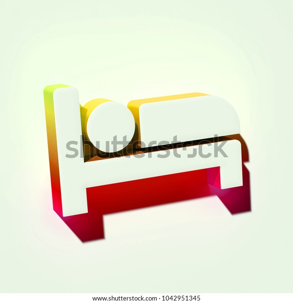 White Hotel Icon. 3D Illustration of White Bnb,\
Hostel, Hotel, Location, Map, Pin, Pointer Icons With Yellow and\
Pink Gradient\
Shadows.