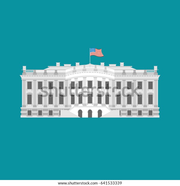 White House America Residence President Usa Stock Illustration 641533339