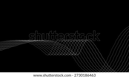 White interconnected wireframe wave with geometric mesh pattern and abstract digital lines on black background