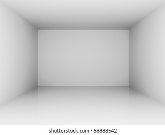 Abstract Empty Interior White Walls Installation Stock Illustration ...