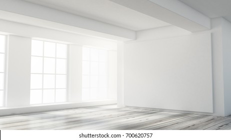 Empty Mint Room Interior Design 3d Stock Illustration 1242080218