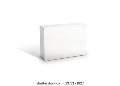 White Isolatate Horizontal Box MockUp Packiging. Box On The White Background. Product 3D
