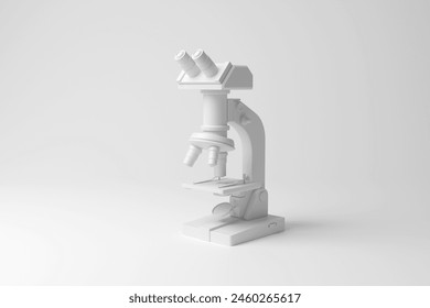 White lab microscope on white background. 3D illustration of the concept of scientific research, microbiology and pathology - Powered by Shutterstock