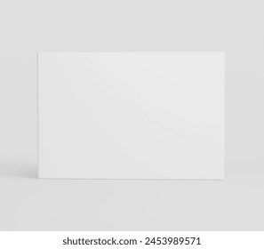 White Landscape Book Mockup, 3D rendered light rectangular book, notebook isolated on a light background