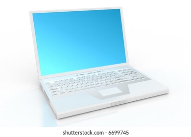 white laptop
