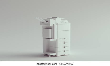 White Large Office Printer 3d Illustration