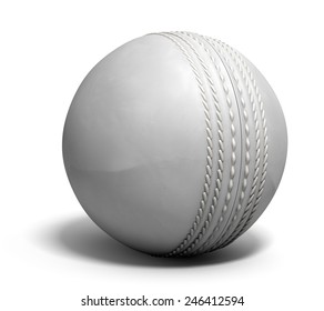 An white leather cricket ball isolated on a white background