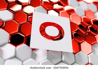 White Letter O on the Red Blue Honeycomb Grid Background. 3D Illustration of Letter O on Hexagon Grid Layout. - Powered by Shutterstock