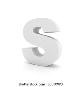 White Letter S Isolated On White