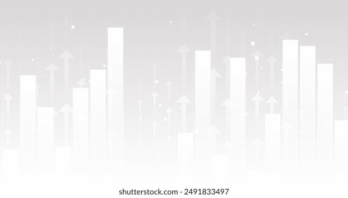 White light grey abstract business background. Charts arrows square HUD dots design elements. Office urban skyscraper banner. Modern trendy stock market wallpaper. Creative money cover of presentation - Powered by Shutterstock