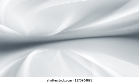 White lighting futuristic perspective background. Horizon grey backdrop.
