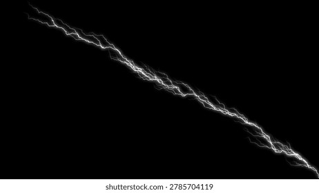 White lightning strike across dark background a powerful bolt, appearing