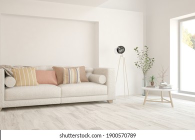 Livingroom Interior Scandinavian Style 3d Render Stock Illustration ...