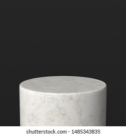 White Marble Product Stand. Pedestal. 3d Render