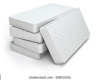 White Mattress Isolated On White Background. 3d