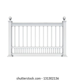 White Metal Design Railing With Sphere