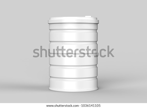 Download White Metal Oil Barrels Mockup On Stock Illustration 1036141105 PSD Mockup Templates
