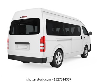 White Minibus Isolated. 3D Rendering