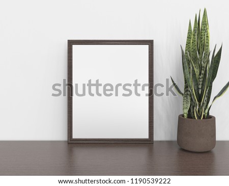 White mock up empty frame, 3d rendering