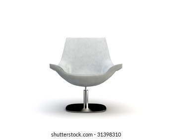 White Modern Chair On The White Background