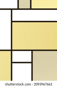 White Mondrian Background With Ochre Shape