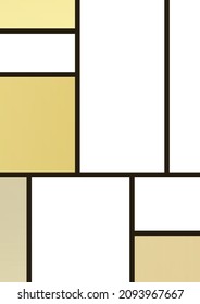 White Mondrian Background With Ochre Shape